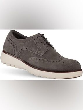 Gravity Defyer Espionage Men's 11.5 Gray Suede Oxford Wingtip Dress Sneaker